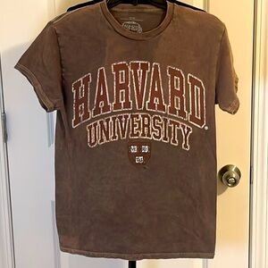 Harvard University Brown Discolored T-Shirt Size Small